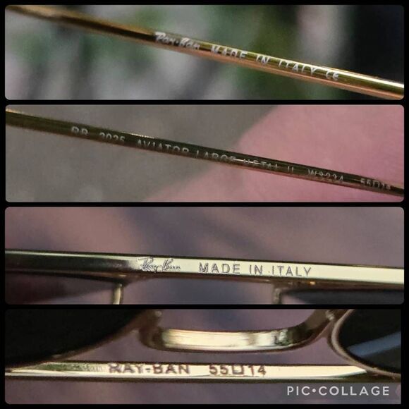 Ray-Ban Aviator Large Metal ll Polished Arista Gold G-15 Green Lens. RB3025. - Picture 6 of 6